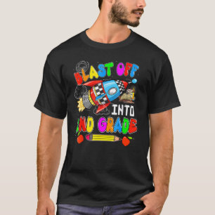 Camiseta Blast Off Into 2nd Grade  Rocket Back To School