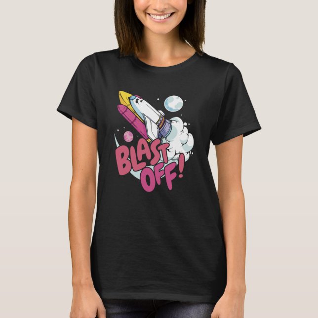 Camiseta BLAST OFF Rocket Up to Space Astronauta (Frente)