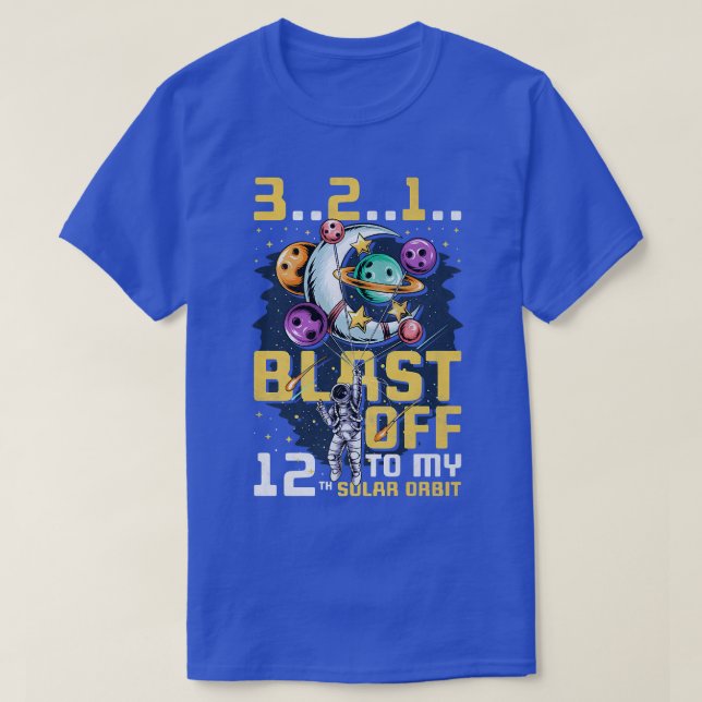 Camiseta Blast Off To My 12th Solar Orbit, 12th Birthday As (Frente do Design)