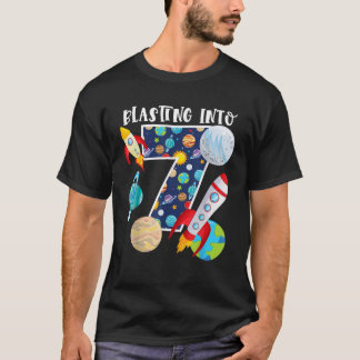 Camiseta Blasting Into Outer Space 7 Year Old 7th Birthday 