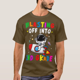 Camiseta Blasting Off Into 2nd Grade Back To School Boys Ki