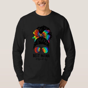 Camiseta Bleach Best Mama Alguma Vez Tie Dye Mensagem Bun H