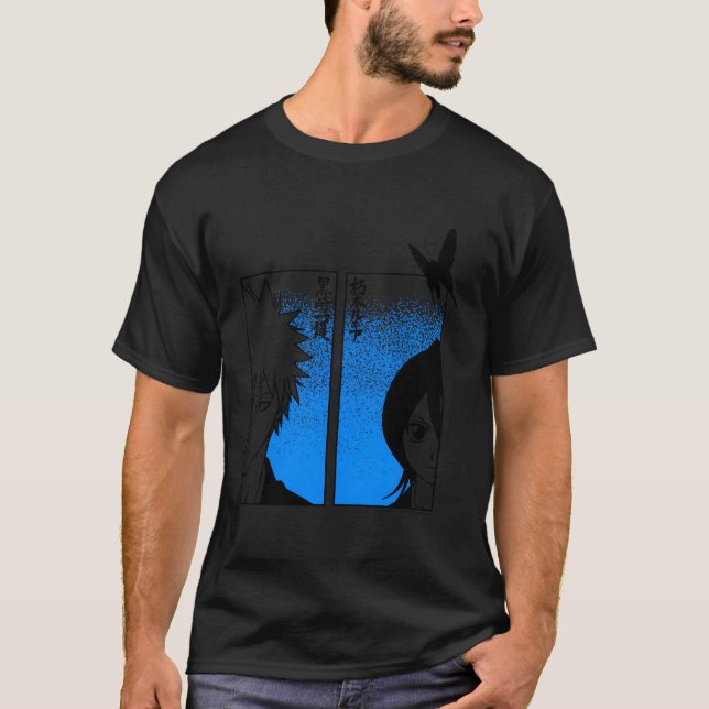 Camiseta Bleach Ichigo Rukia Half Faces (Frente)