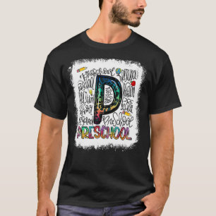 Camiseta Bleach Leopard Tie Dye Tipografia Pré-Escolar