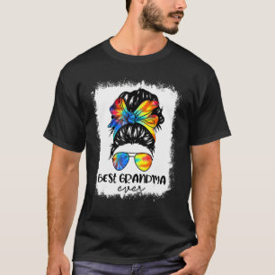 Camiseta Bleach Melhor Avó Alguma Vez Tie Dye Bun Hair Mo