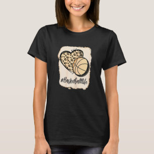 Camiseta Bleached Basball Life Messaging Bun Love Ball Aunt