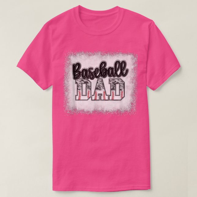 Camiseta Bleached Baseball Dad Camo Print Funny Dad Fathers (Frente do Design)