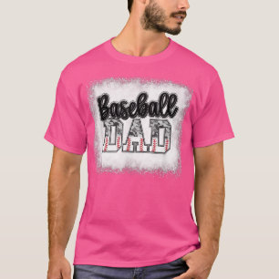 Camiseta Bleached Baseball Dad Camo Print Funny Dad Fathers