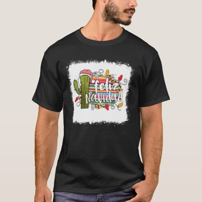 Camiseta Bleached Feliz Navidad Spanish Merry Christmas 202 (Frente)