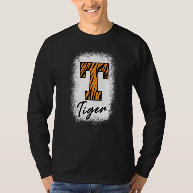 Camiseta Bleached Football Tigers School Sports Fan Team Sp (Frente)