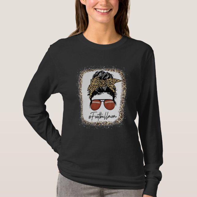 Camiseta Bleached Football With Leopard And Messy Bun Playe (Frente)
