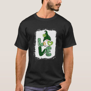 Camiseta Bleached LOVE St Patricks Day Gnomes Shamrock