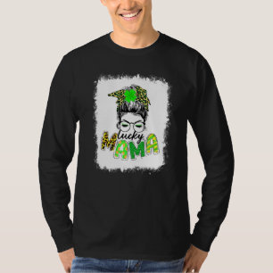 Camiseta Bleached Lucky Mama Coqueiro Shamrock St Patrick