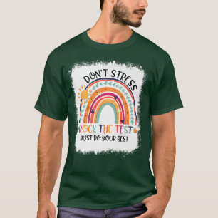 Camiseta Bleached Rainbow Don't Stress Do Your Best Rock Th
