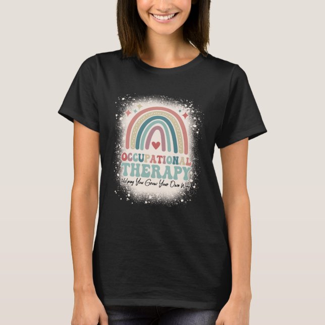 Camiseta Bleached Rainbow Groovy Occupational Therapy OT Th (Frente)