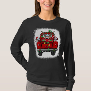Camiseta Bleached Rudolph Reindeer em Red Truck Engraçado C