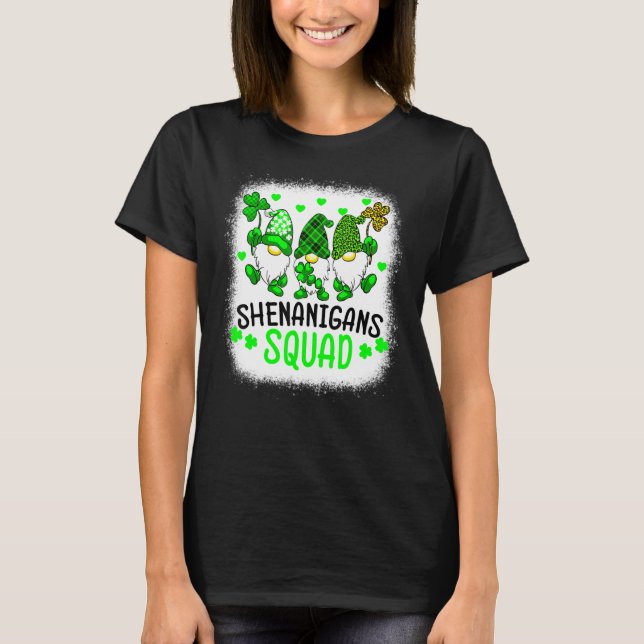 Camiseta Bleached Shenanigans Squad St Patrick's Day Gnomes (Frente)
