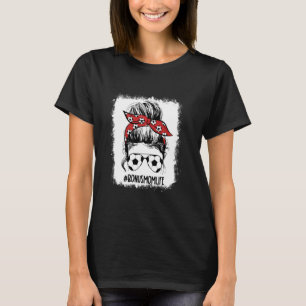 Camiseta Bleached Soccer Bonus Mom Messy Bun Game Day Mothe
