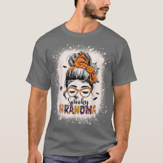 Camiseta Bleached Spooky Vovó Mensageira Cabelo Mulher Bun