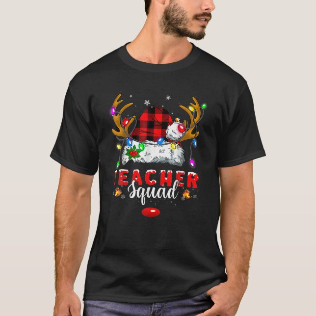Camiseta Bleached Teacher Squad Reindeer Funny Teacher Chri (Frente)
