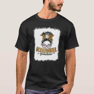 Camiseta Bleached Volleyball Grandma Leopard Messy Bun Moth