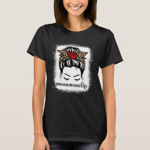 Camiseta Bleaches Mawmaw Life Messaging Bun Leopard Print M