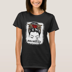 Camiseta Bleaches Noni Life Messaging Bun Leopard Print Wom