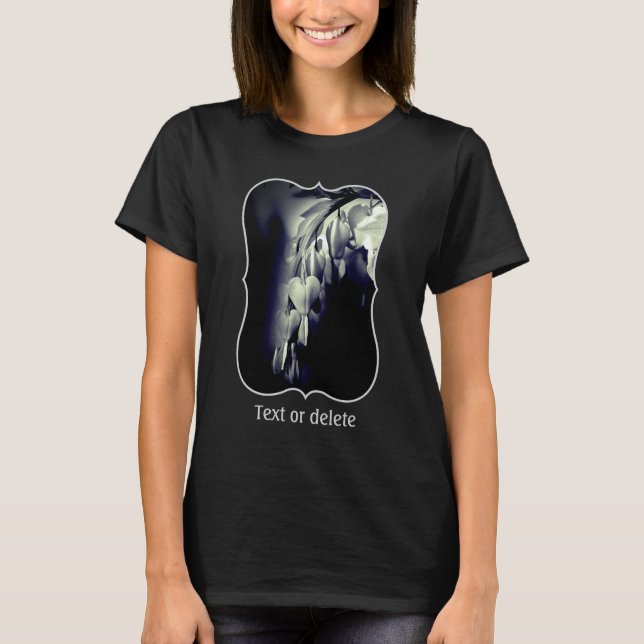 Camiseta Bleeding Heart Flowers In Black And White  (Frente)
