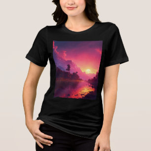 Camiseta-blenda-tríplice feminina Bella+Canvas — A