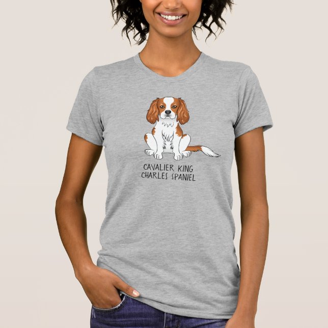 Camiseta Blenheim Cavalier King Charles Spaniel Dog & Text (Frente)