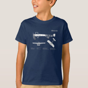 Camiseta Bleriot XI - Planos de desenho de projeto de avião