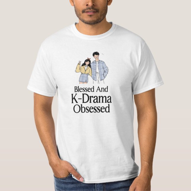 Camiseta Blessed and K-Drama Obsessed (Frente)