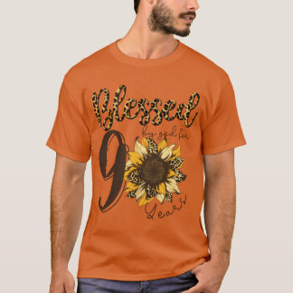 Camiseta Blessed By God For 90 Years Sunflower Leopard vint