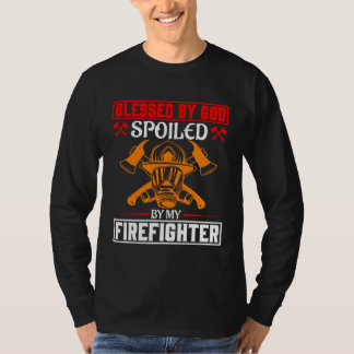 Camiseta Blessed By God Spoiled By My Firefighter Girlfrien