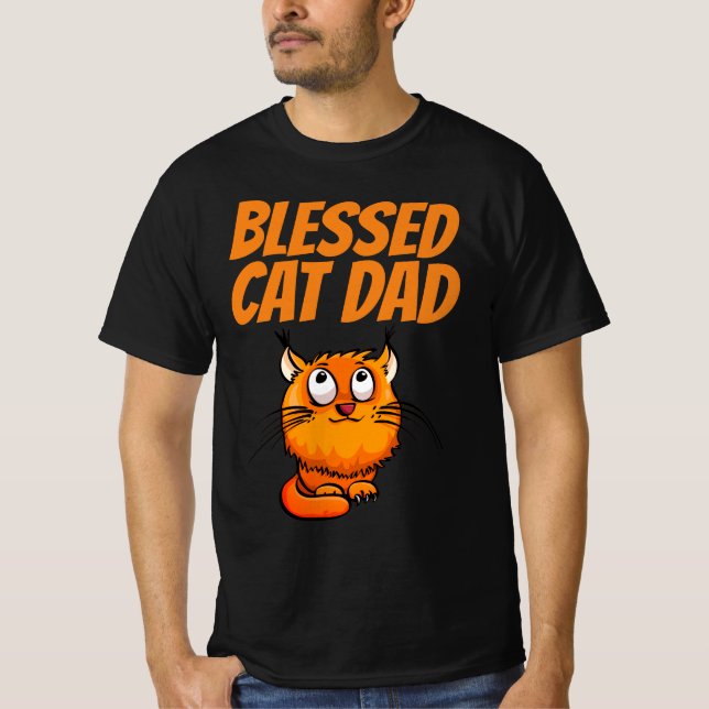 CAMISETA BLESSED CAT DAD GINGER T-SHIRT (Frente)
