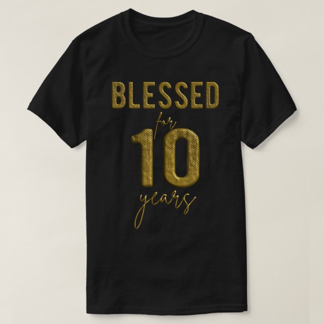 Camiseta Blessed For 10 Years Old 10th Birthday Christmas G (Frente do Design)