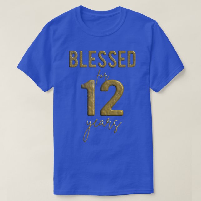 Camiseta Blessed For 12 Years Old 12th Birthday Christmas G (Frente do Design)