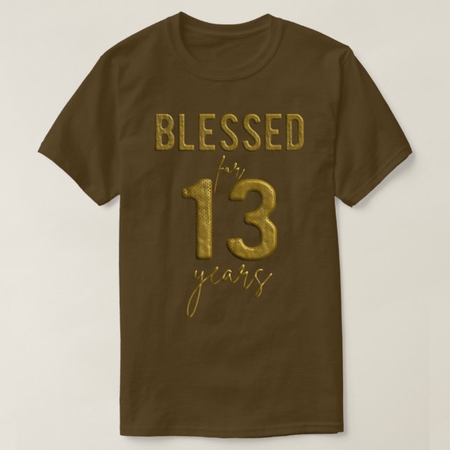 Camiseta Blessed For 13 Years Old 13th Birthday Christmas G (Frente do Design)