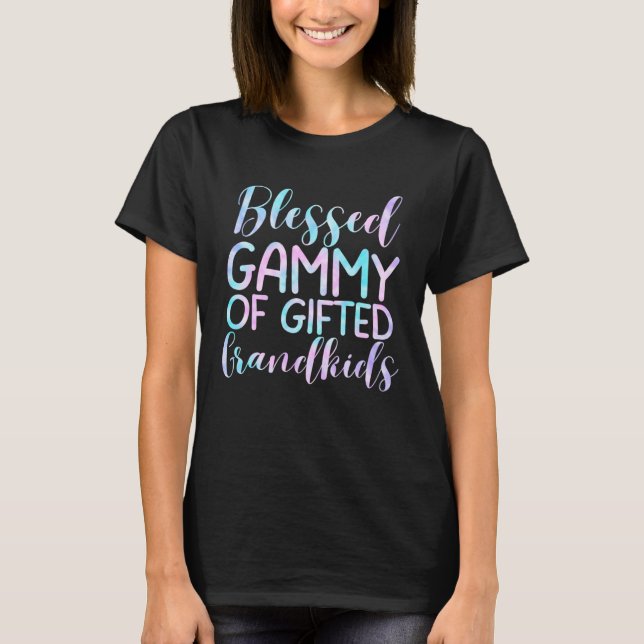 Camiseta Blessed Gammy of Gifted Grandkids Proud Grandma (Frente)