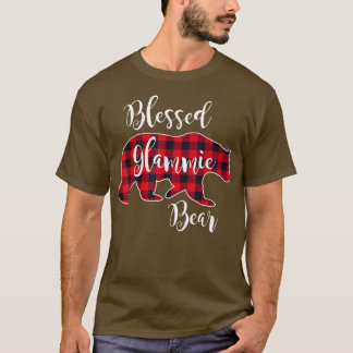 Camiseta Blessed Glammie Bear Red Buffalo Check Plaid Grand