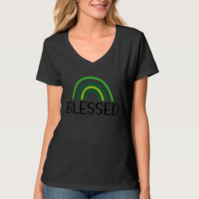 Camiseta Blessed Irish Saint Patrick's Day Paddy's Day Gree (Frente)