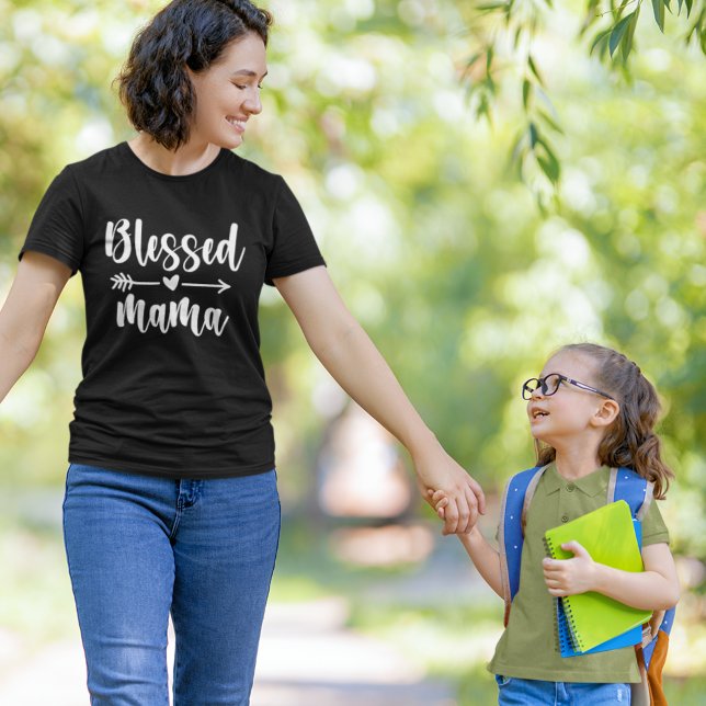 Camiseta Blessed Mama Cute Mom (Criador carregado)