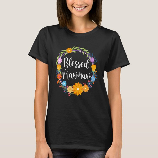 Camiseta Blessed Mawmaw Shirt Grandma Mothers Day Thanksgiv (Frente)