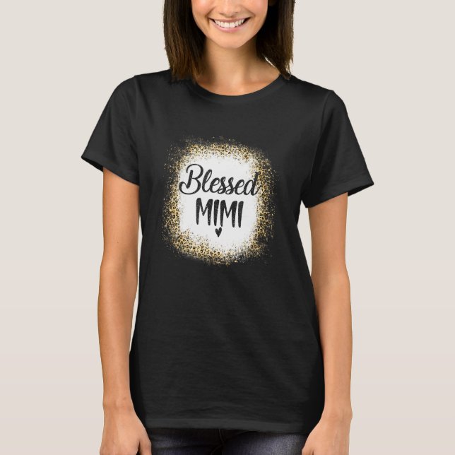 Camiseta Blessed Mimi Leopard    Best Mom Ever  Mother's Da (Frente)