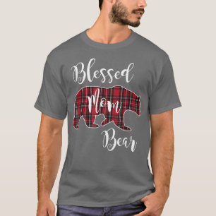 Camiseta Blessed Mom Bear Buffalo Check Plaid Pattern Mama