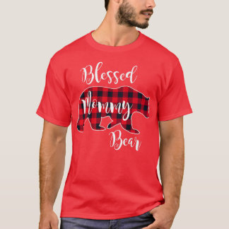 Camiseta Blessed Mommy Bear Buffalo Check Plaid Pattern Mam