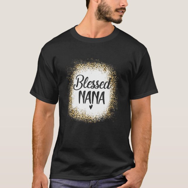 Camiseta Blessed Nana Leopard    Best Mom Ever  Mother's Da (Frente)