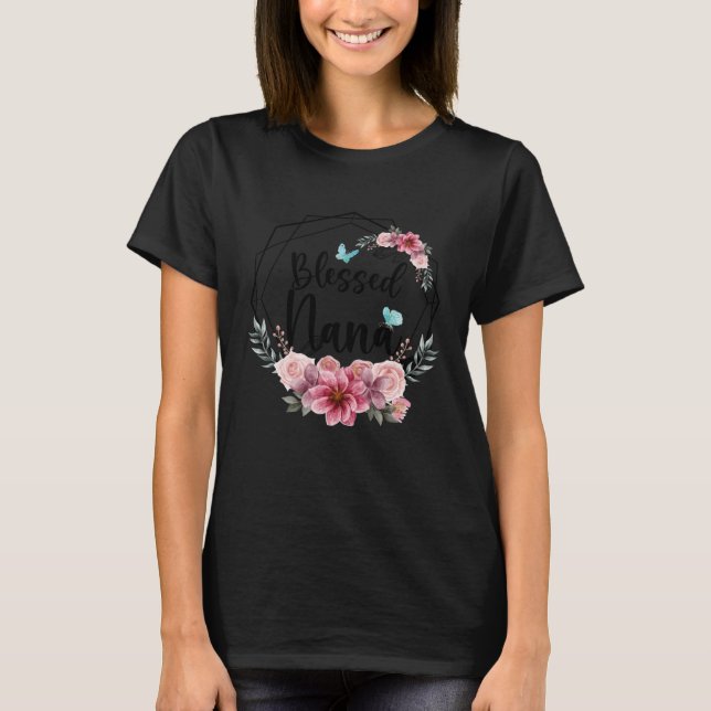Camiseta Blessed Nana with Floral Mother s Day 2023 (Frente)