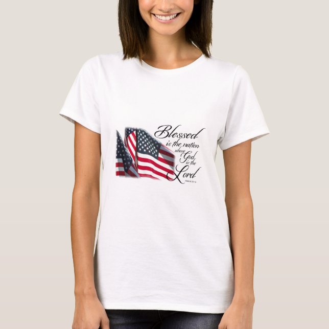 Camiseta Blessed patriótica é a nação (Frente)