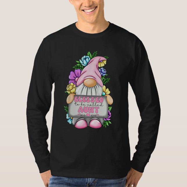 Camiseta Blessed To Be Called Aunt Gnome Cute Girl Mothers  (Frente)
